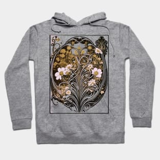 Vintage Art Nouveau Alphonse Mucha Classical Nature Flower Print Hoodie